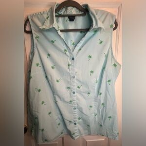 Basic Editions Blue Button Down Shirt with Dress Shirt Collar